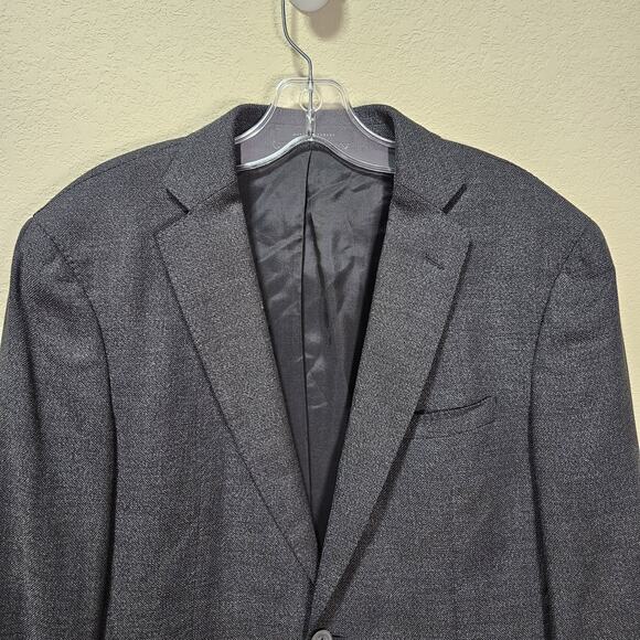 BOSS HUGO BOSS Mens 38R Blazer Slim Fit Micro-Pattern Wool Silk Suit Jacket Gray - Picture 3 of 16